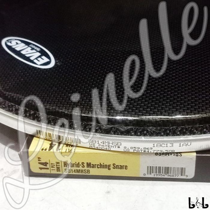 EVANS HYBRID-S MARCHING SNARE BATTER BLACK 14" SB14MHSB